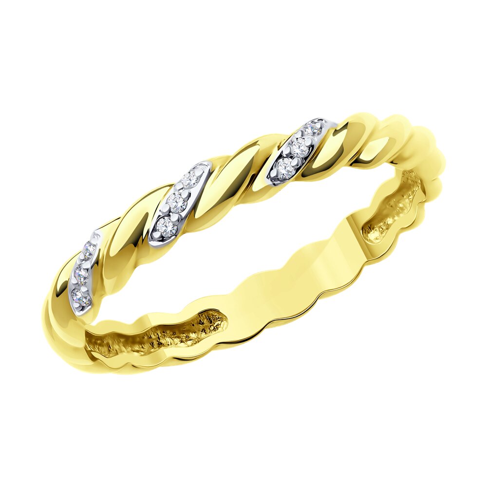 Обручальное кольцо SOKOLOV из желтого золота с бриллиантами