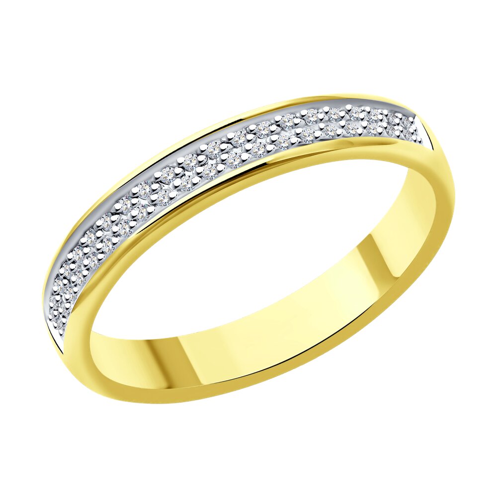 Кольцо обручальное SOKOLOV из желтого золота с бриллиантами